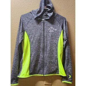 Rundle wear Banff Canada zip Hoodie lightweight activewear  Gray yellow small